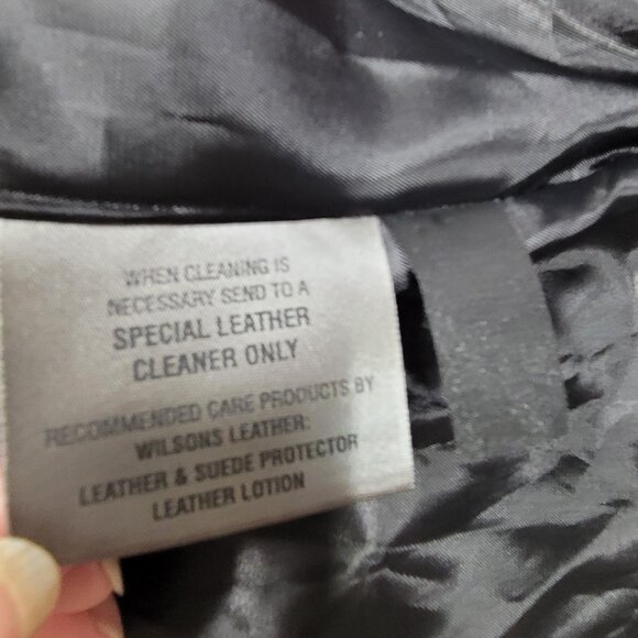 Wilsons Leather Pelle Women XL Black Full Zip Leather Jacket Moto Biker Vintage - Picture 12 of 14